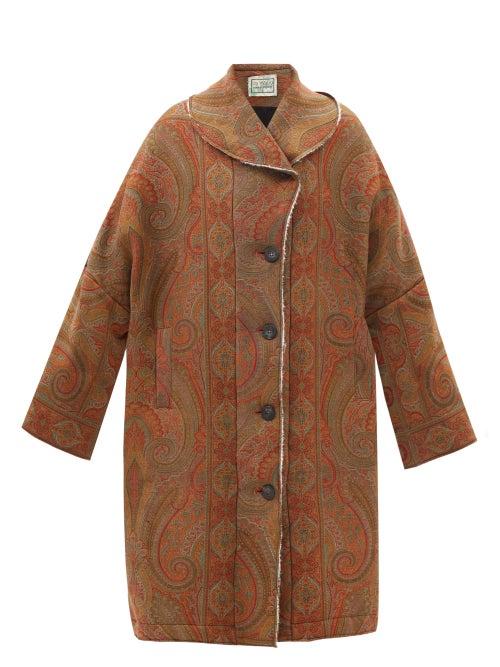 By Walid - Amira 19th Century Paisley-jacquard Wool Coat - Womens - Red Multi