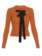 Rochas Bow-front Ribbed-knit Sweater