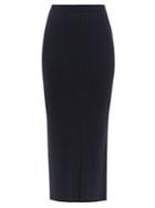 Ladies Rtw Mm6 Maison Margiela - Rib-knitted Pencil Skirt - Womens - Navy