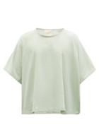 Mens Rtw Marrakshi Life - Oversized Cropped Cotton T-shirt - Mens - Light Green