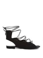 Saint Laurent Lace-up Suede Sandals
