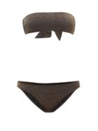 Matchesfashion.com My Beachy Side - Ban Metallic Bandeau Bikini - Womens - Black
