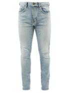 Saint Laurent - Distressed Slim-leg Jeans - Mens - Blue