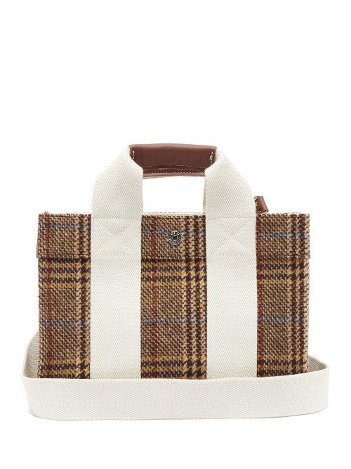 Matchesfashion.com Rue De Verneuil - Traveller Small Houndstooth Tote Bag - Womens - White Multi