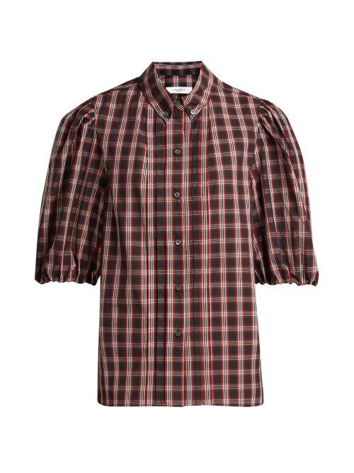 Matchesfashion.com Isabel Marant Toile - Orem Plaid Puff Sleeve Shirt - Womens - Black Red