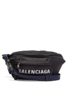 Matchesfashion.com Balenciaga - Logo Embroidered Belt Bag - Womens - Black Navy