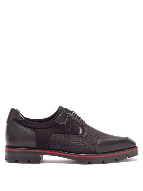 Matchesfashion.com Christian Louboutin - Simon Leather-trimmed Technical Derby Shoes - Mens - Black