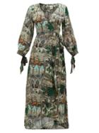 Matchesfashion.com Chufy - Jamal Landscape Print Crepe Wrap Dress - Womens - White Multi
