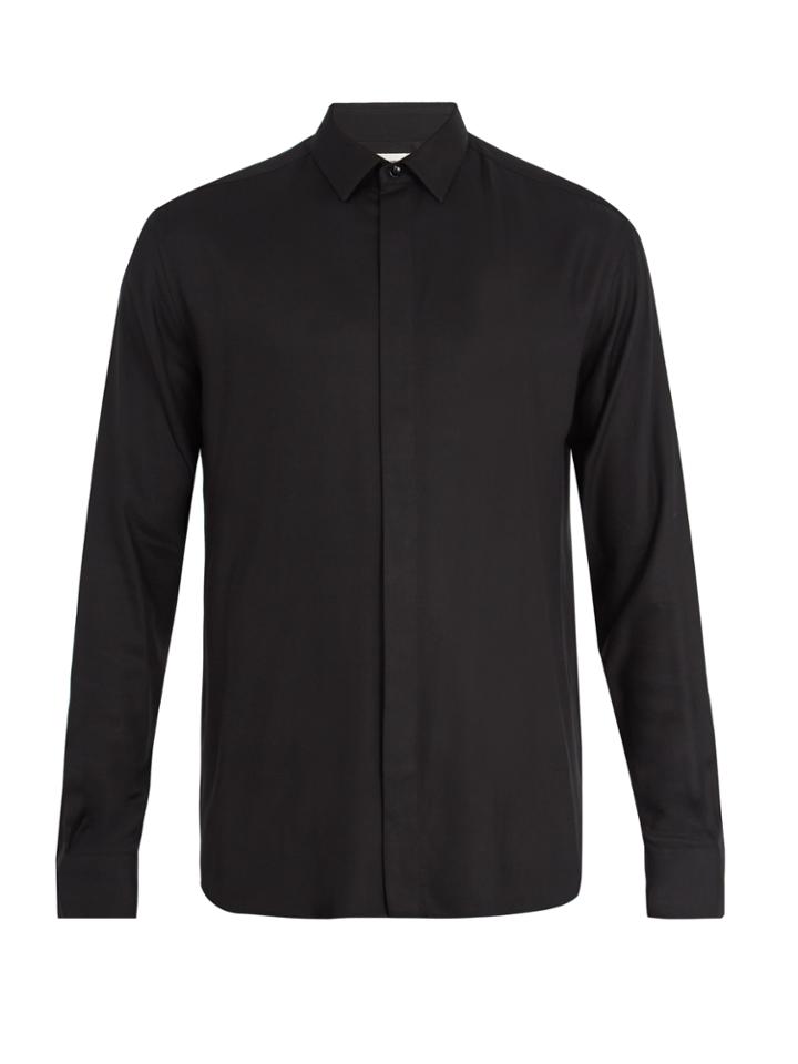 Saint Laurent Spread-collar Twill Shirt
