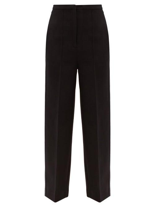 Totme - High-rise Wool Wide-leg Trousers - Womens - Black