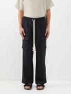 Commas - Drawstring Waist Cotton-blend Trousers - Mens - Black