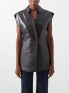 Wandler - Aimee Leather Sleeveless Jacket - Womens - Black