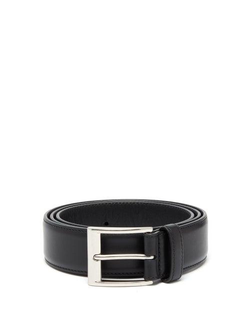 Matchesfashion.com Bottega Veneta - Buckled Leather Belt - Mens - Black