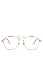 Matchesfashion.com Calvin Klein 205w39nyc - Square Aviator Frame Metal Glasses - Mens - Gold