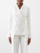 Zaid Affas - Wrap-front Wool-blend Suit Jacket - Womens - Cream