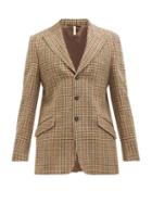 Sunflower - Jet Gun-club Check Wool-twill Blazer - Mens - Brown Multi