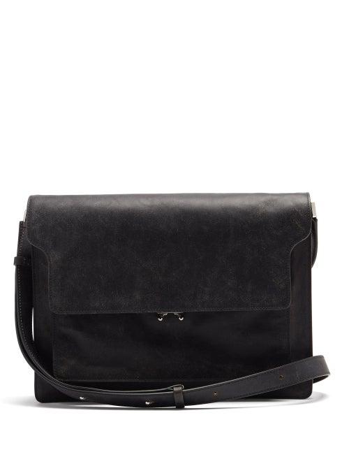 Matchesfashion.com Marni - Trunk Large Grained-leather Shoulder Bag - Mens - Black