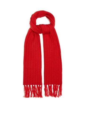 Matchesfashion.com Thebe Magugu - Ribbed Wool-blend Scarf - Womens - Red