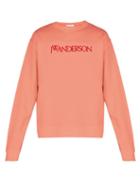 Matchesfashion.com Jw Anderson - Logo Embroidered Cotton Sweatshirt - Mens - Pink