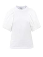 Matchesfashion.com Msgm - Puff-sleeve Cotton-jersey T-shirt - Womens - White