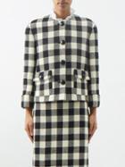 Gucci - Gingham-check Wool Jacket - Womens - Black Cream