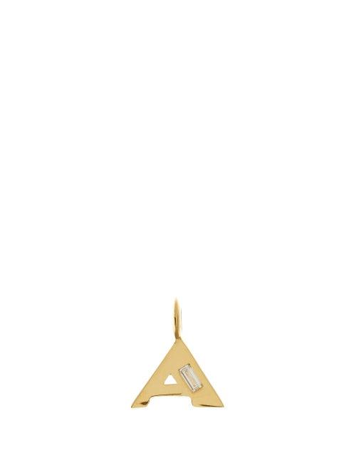 Matchesfashion.com Lizzie Mandler - Deco Diamond & 18kt Gold Alphabet A-m Charm - Womens - Yellow Gold