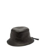 Matchesfashion.com Loewe - Zipped-brim Leather Bucket Hat - Womens - Black