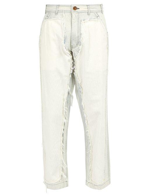 Matchesfashion.com Comme Des Garons Shirt - Raw Edged Corduroy Panel Jeans - Mens - Indigo