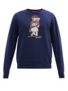 Matchesfashion.com Polo Ralph Lauren - Bear-print Cotton-blend Jersey Sweatshirt - Mens - Navy
