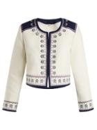 Matchesfashion.com Talitha - Talia Embroidered Cotton Jacket - Womens - Ivory