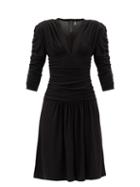 Matchesfashion.com Norma Kamali - Gathered-jersey Drop-waist Dress - Womens - Black