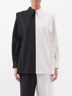 Gucci - Dual-tone Wool-twill Shirt - Womens - Black White