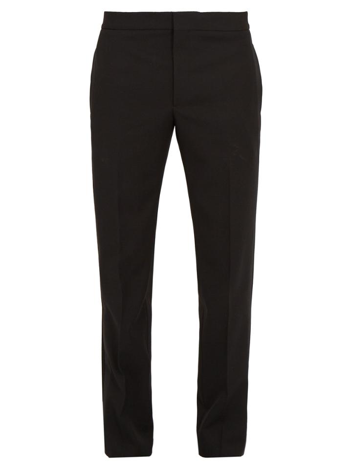 Saint Laurent Slim-leg Side-stripe Wool Tuxedo Trousers