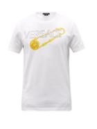 Mens Rtw Versace - Safety Pin-print Cotton-jersey T-shirt - Mens - White