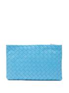 Matchesfashion.com Bottega Veneta - Intrecciato Leather Pouch - Womens - Blue