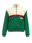 Matchesfashion.com Gucci - Logo-patch Contrast-yoke Jersey Track Jacket - Mens - Green Multi