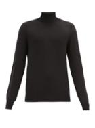 Matchesfashion.com Maison Margiela - Elbow-patch Roll-neck Cotton-blend Sweater - Mens - Black