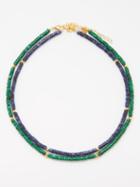 Hermina Athens - Set Of Two Malachite & Lapis Lazuli Necklaces - Womens - Multi