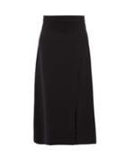 Matchesfashion.com Raey - A Line Split Hem Wool Blend Midi Skirt - Womens - Navy
