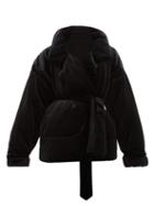 Matchesfashion.com Norma Kamali - Sleeping Bag Padded Velvet Coat - Womens - Black