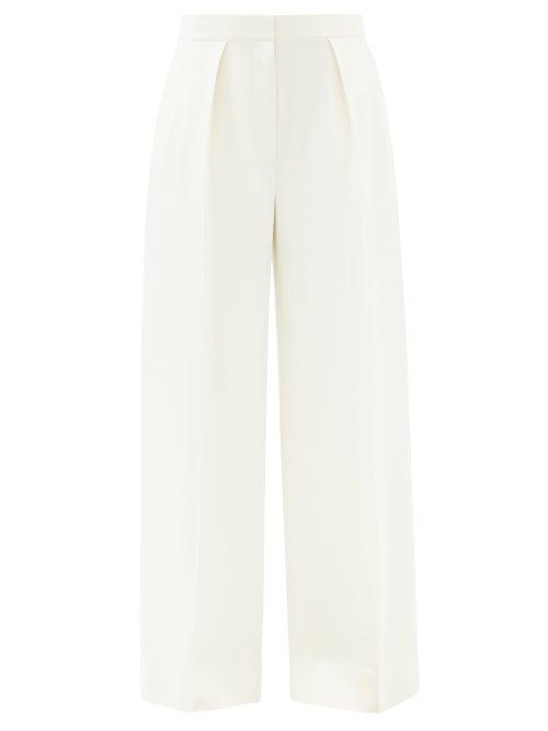 Matchesfashion.com The Row - Avril Single-pleat Wide-leg Trousers - Womens - Ivory