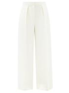 Matchesfashion.com The Row - Avril Single-pleat Wide-leg Trousers - Womens - Ivory