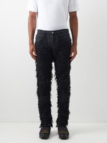 1017 Alyx 9sm - X Blackmeans Shredded-denim Jeans - Mens - Black