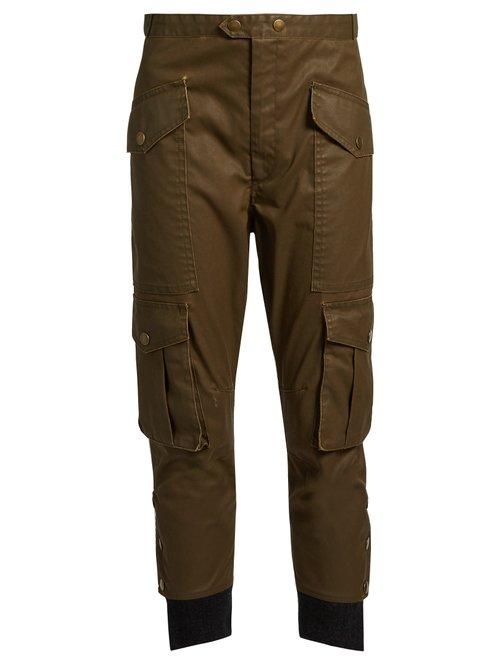 Matchesfashion.com Isabel Marant Toile - Dexter Cropped Coated Twill Trousers - Womens - Khaki