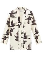 Matchesfashion.com Sasquatchfabrix - Crow Print Wool Haori Jacket - Mens - Black Cream