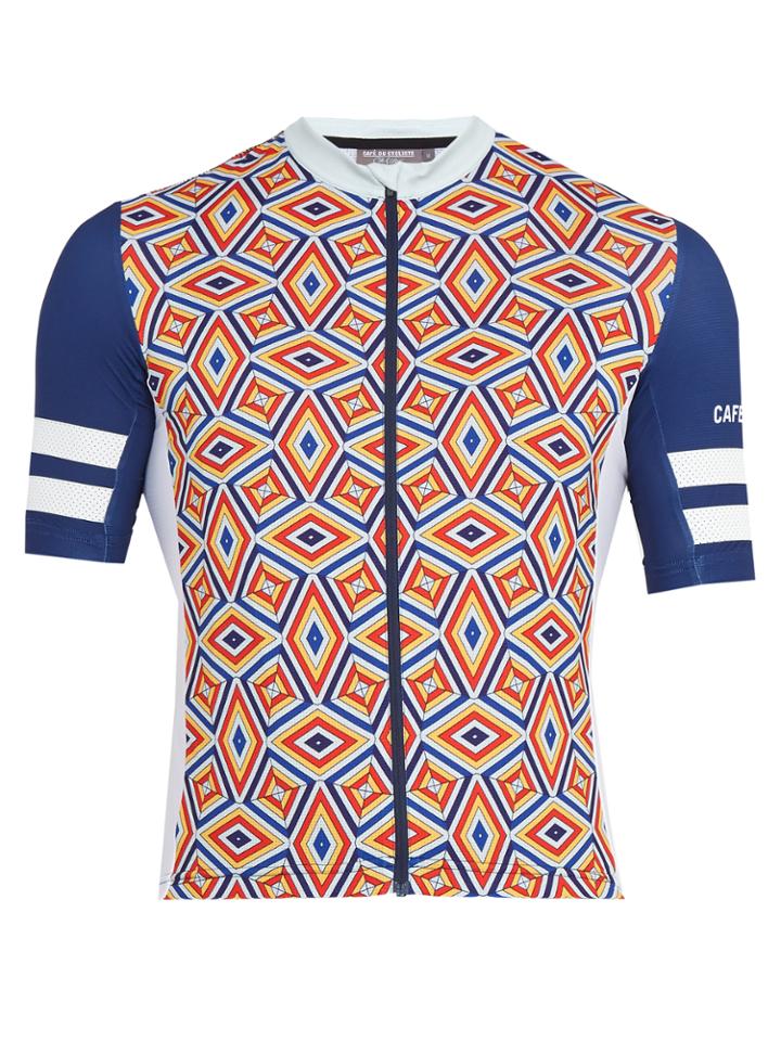 Café Du Cycliste Zahira Diamant-print Cycle Top