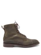 Edward Green - Ambleside Waxed Suede Lace-up Boots - Mens - Dark Green