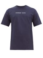 Matchesfashion.com Everest Isles - Logo Print Cotton T Shirt - Mens - Blue
