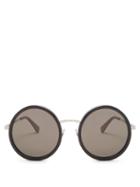 Matchesfashion.com Saint Laurent - Round Frame Acetate Sunglasses - Womens - Black Multi