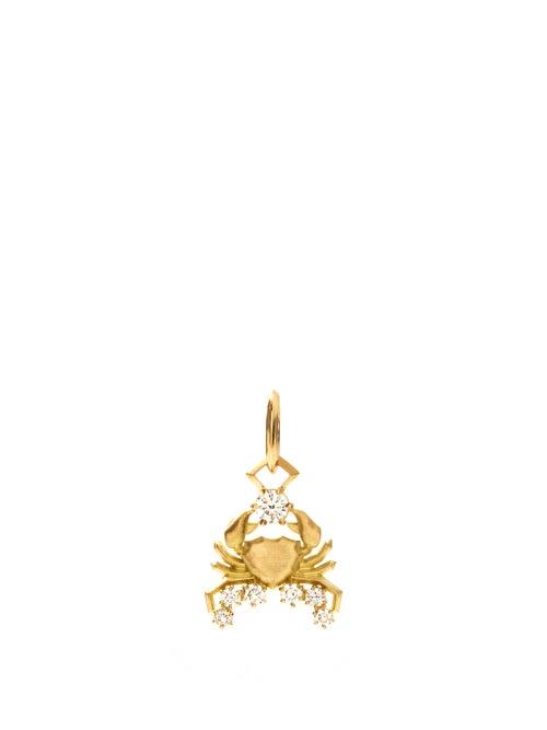 Matchesfashion.com Jade Trau - Cancer Diamond & 18kt Gold Zodiac Charm - Womens - Yellow Gold